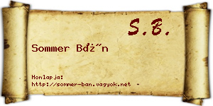 Sommer Bán névjegykártya